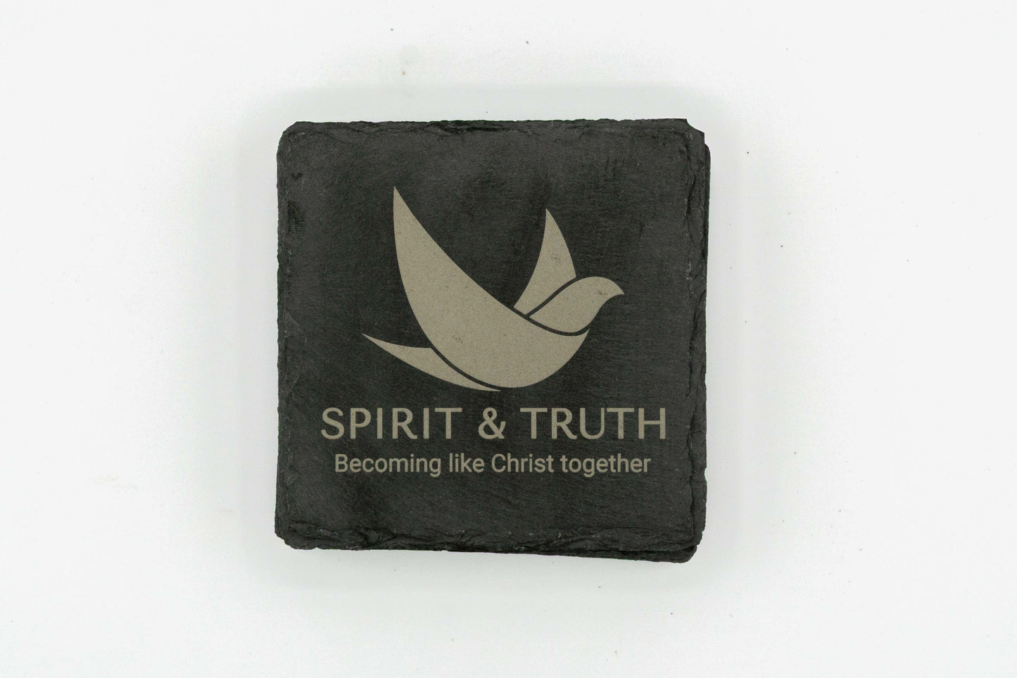 STF Logo "Becoming Like Christ Together" | Slate Coasters (Set of 4) | Square