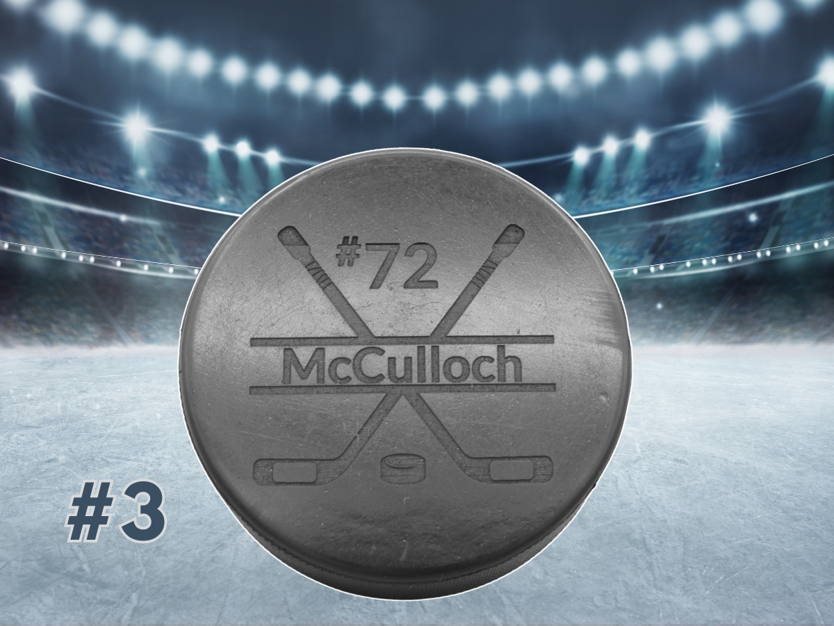 Hockey Pucks, Custom Engraved | Team Set (22 pucks) | Personalized with Team Logo on one side; Name & Roster Number on the other