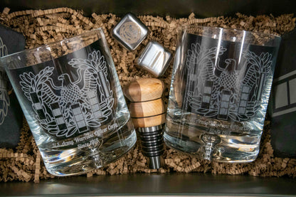 Whiskey Ammo Can Gift Set | Whiskey Glasses, Coasters, Bottle Stopper, and Stainless Steel Whiskey Stones ALL Custom Engraved & Personalized