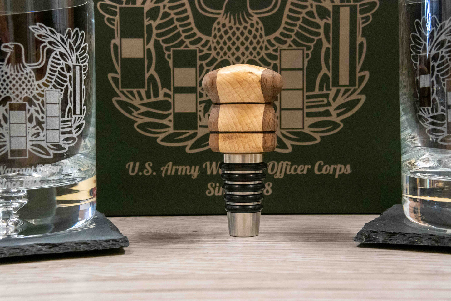 Whiskey Ammo Can Gift Set | Whiskey Glasses, Coasters, Bottle Stopper, and Stainless Steel Whiskey Stones ALL Custom Engraved & Personalized